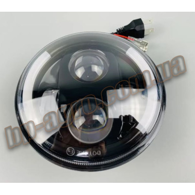 Фара світлодіодна універсальна LED 5.75" (40W) з ДХО та «Ангельськими очима» (для ВАЗ 2106, тракторів МТЗ)