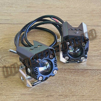 Допольнительная светодиодная LED фара 35W два режима света (дальный ближний, желтый белый) линзованая