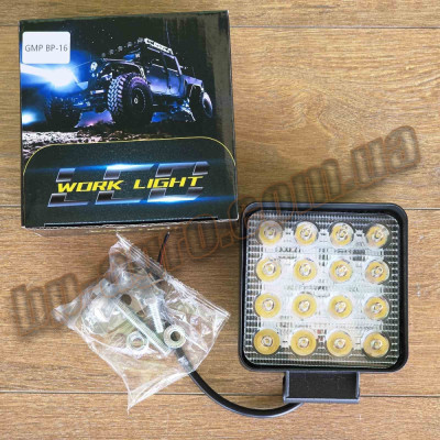 СВЕТОДИОДНАЯ LED ФАРА РАБОЧАЯ 48W/ 48ВТ,(3ВТ*16ЛАМП) УЗКИЙ ЛУЧ (ТОВЩИНА КОРПУСУ 42М)