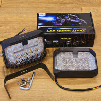 ФАРА LED ПРЯМОКУТНА 96W 6000K ДАЛЬНЄ БЛИЖНЄ  ТА ЖОВТЕ СВІТЛО  (32 ДІОДІВ) (18СМ Х 11.5СМ Х 5СМ)