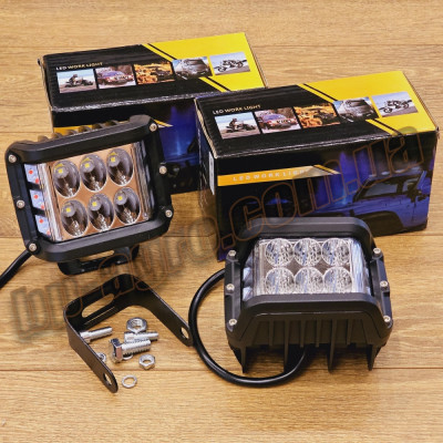 СВЕТОДИОДНАЯ LED ФАРА 60ВТ (СВЕТОДИОДЫ 5W X12ШТ) КРАСНО СИНИЙ